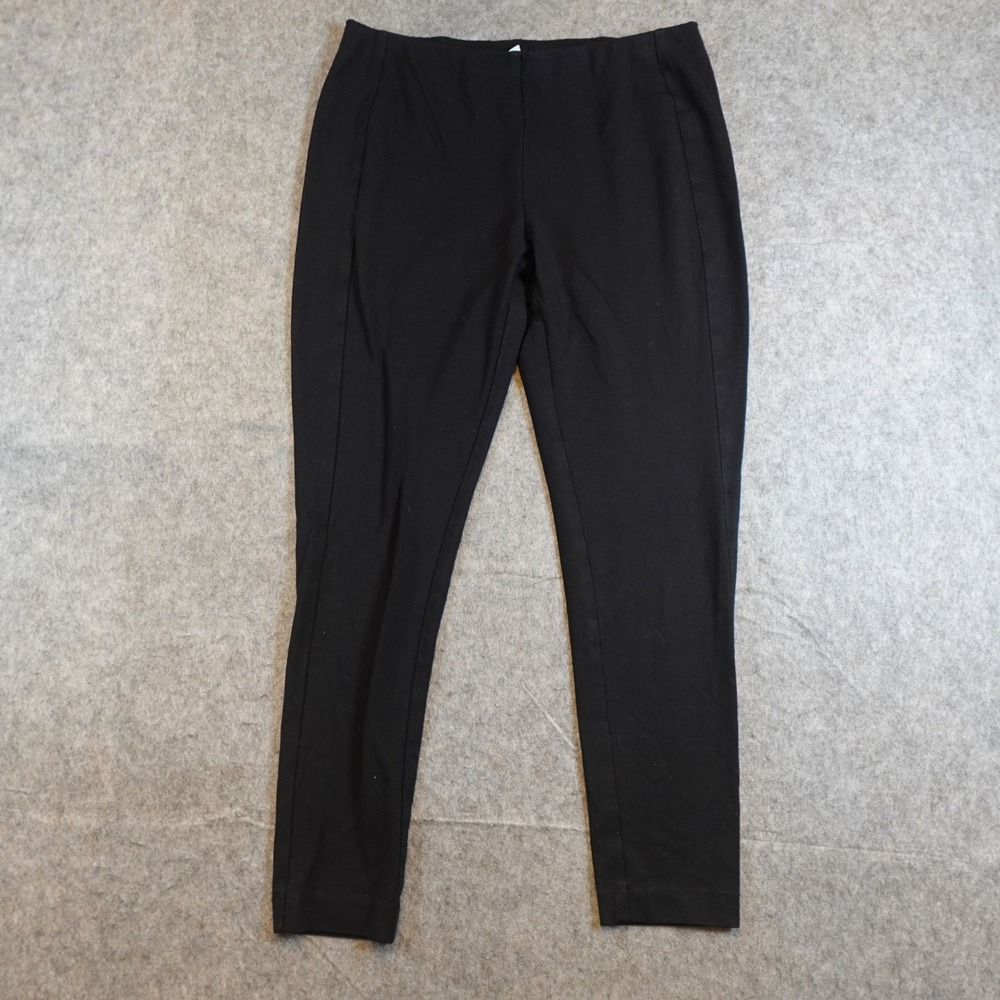 J Jill Leggings Women Medium Black Ponte Knit Stretch Elastic Waist Slim Fit Leg